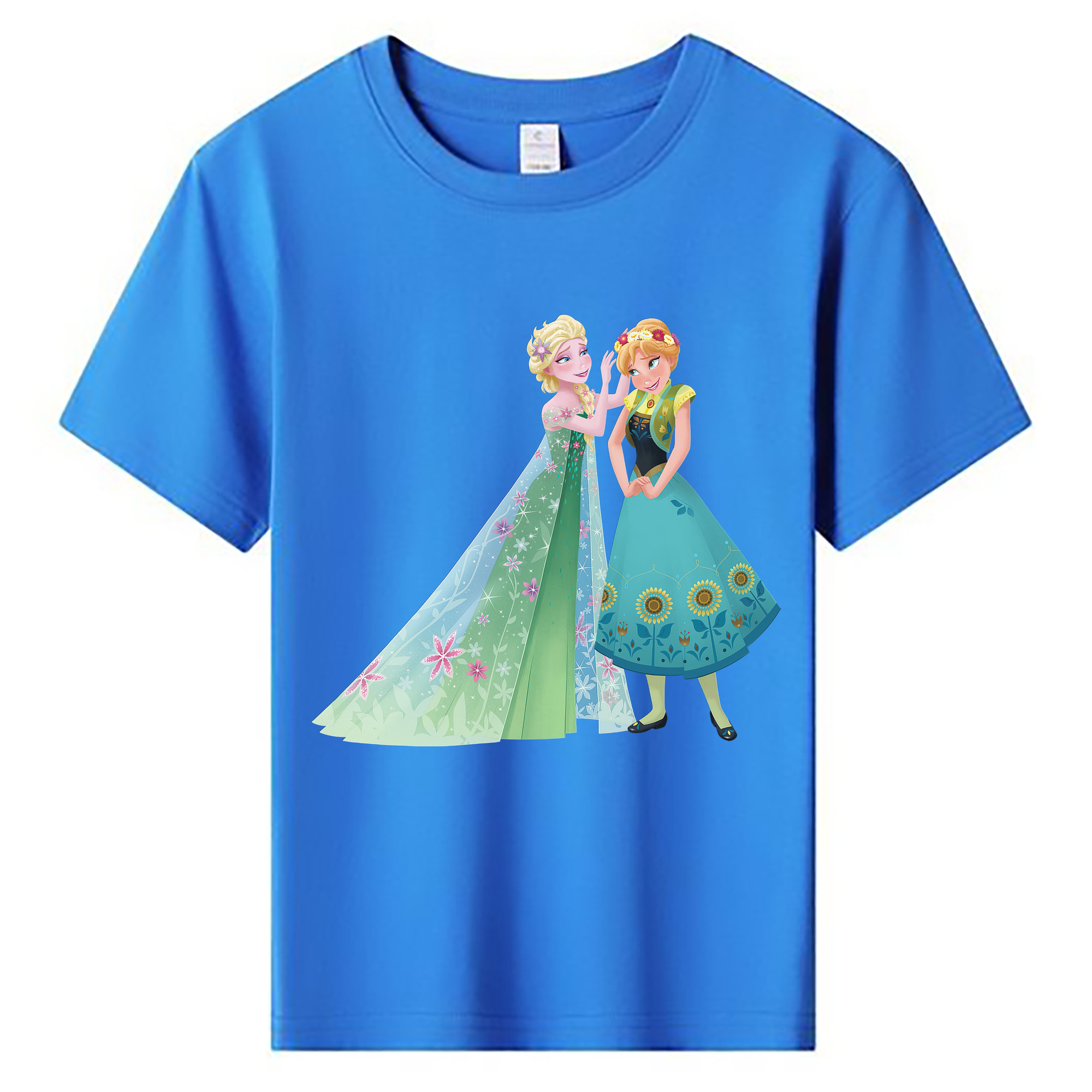 （画像用） アナと雪の女王 アンナ エルサ Frozen Anna Elsa 綿100％キッズTシャツ（フロントプリント）